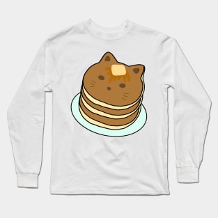 Cat Pancake Kawaii Cute Anime Neko Food Manga Art Logo Long Sleeve T-Shirt